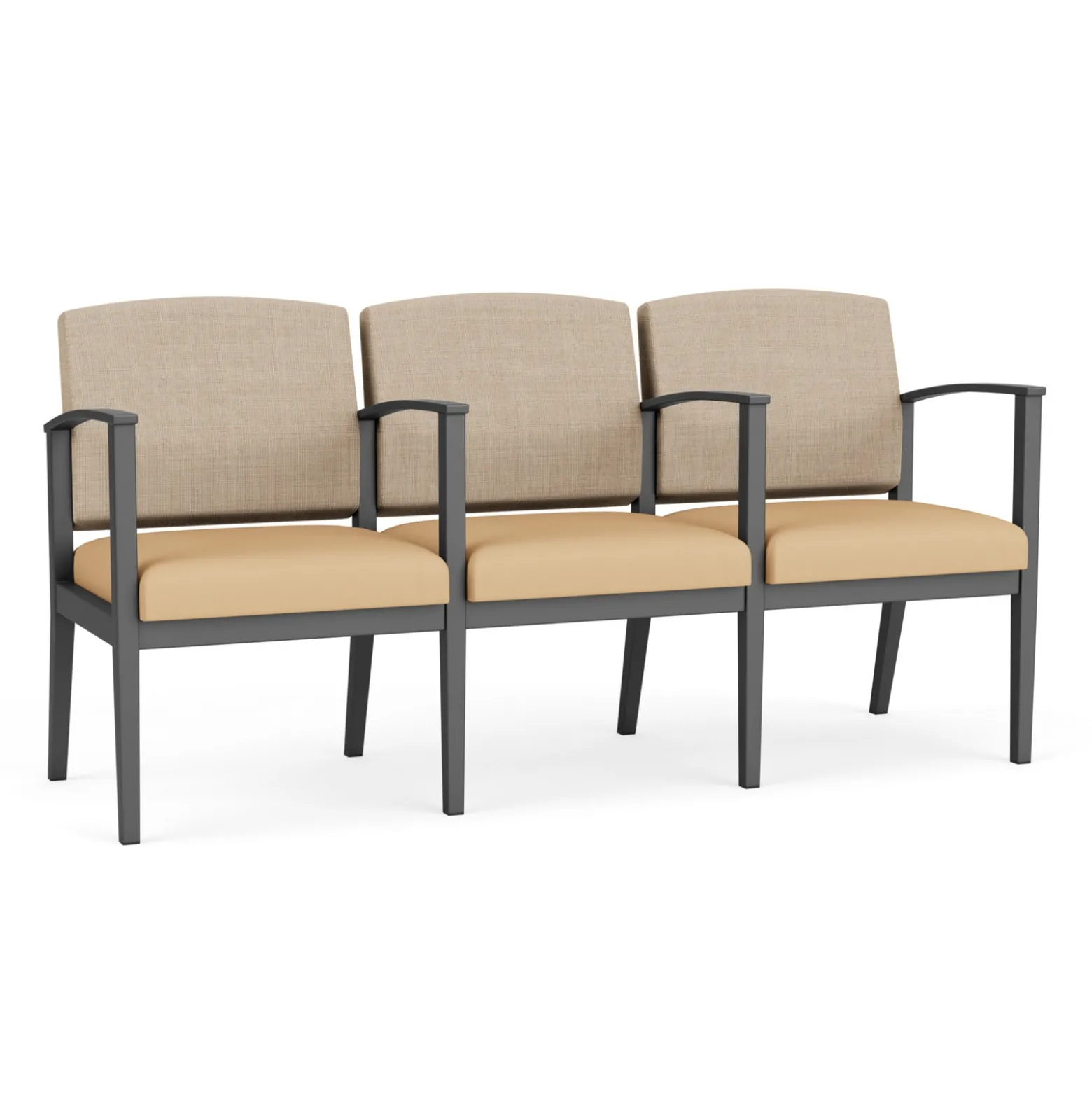 Mason Street Steel 3-Seater With Center Arms In Premium Upholstery