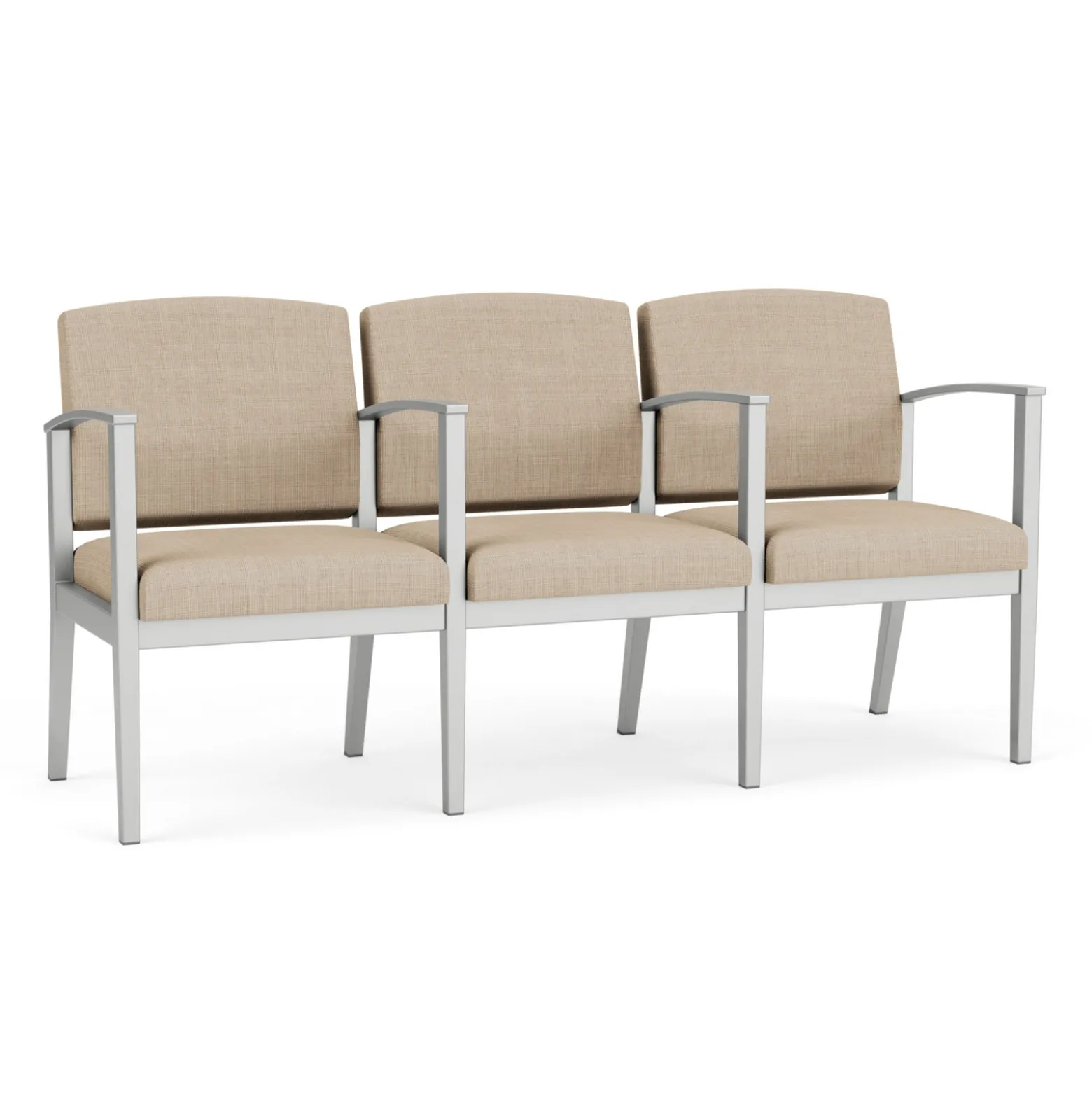 Mason Street Steel 3-Seater With Center Arms In Premium Upholstery