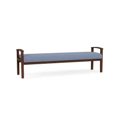 Mason Street Wood 3 Seat Bench in Premium Upholstery