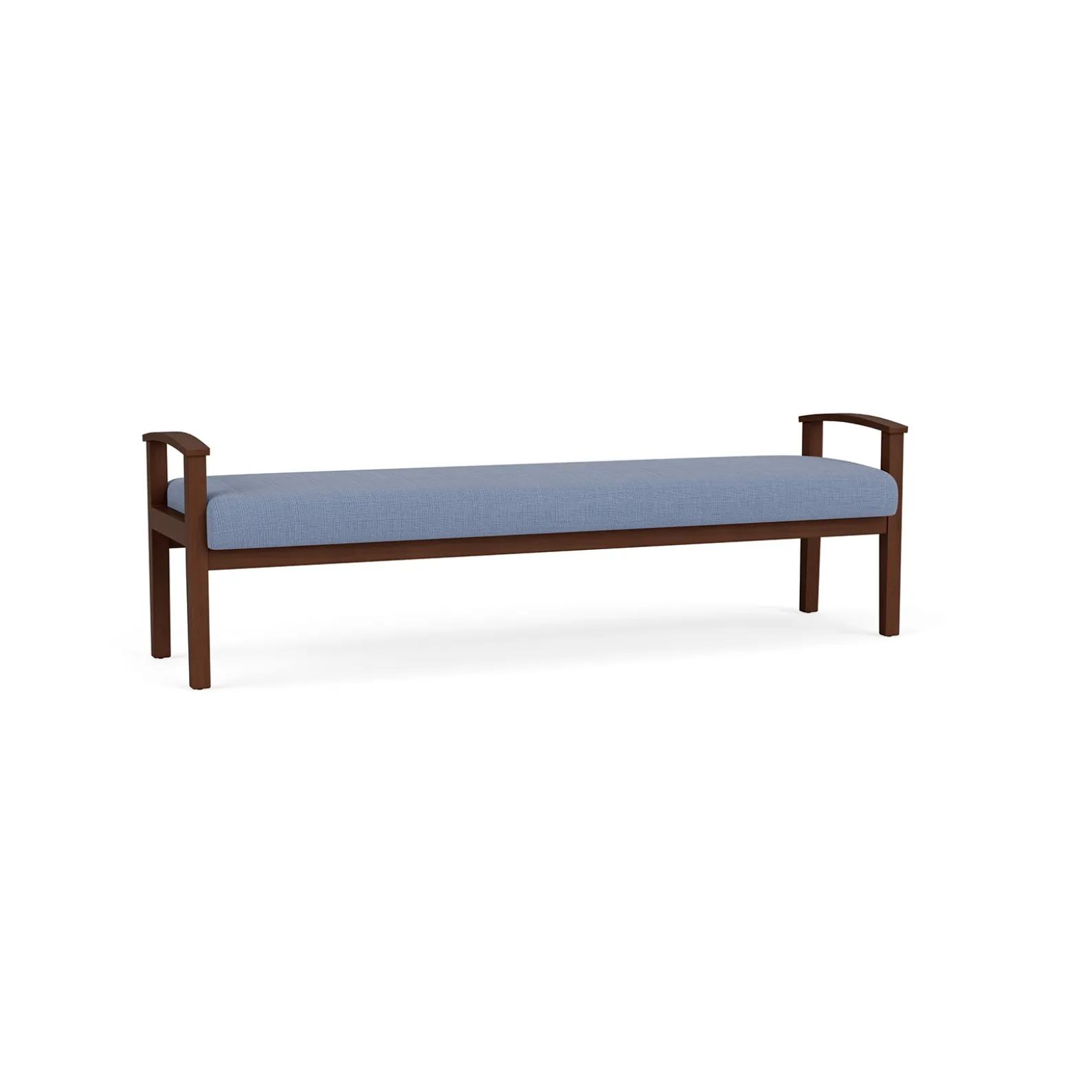 Mason Street Wood 3 Seat Bench in Premium Upholstery