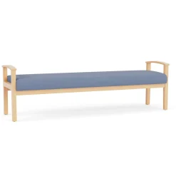 Mason Street Wood 3 Seat Bench in Premium Upholstery