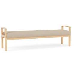 Mason Street Wood 3 Seat Bench in Premium Upholstery