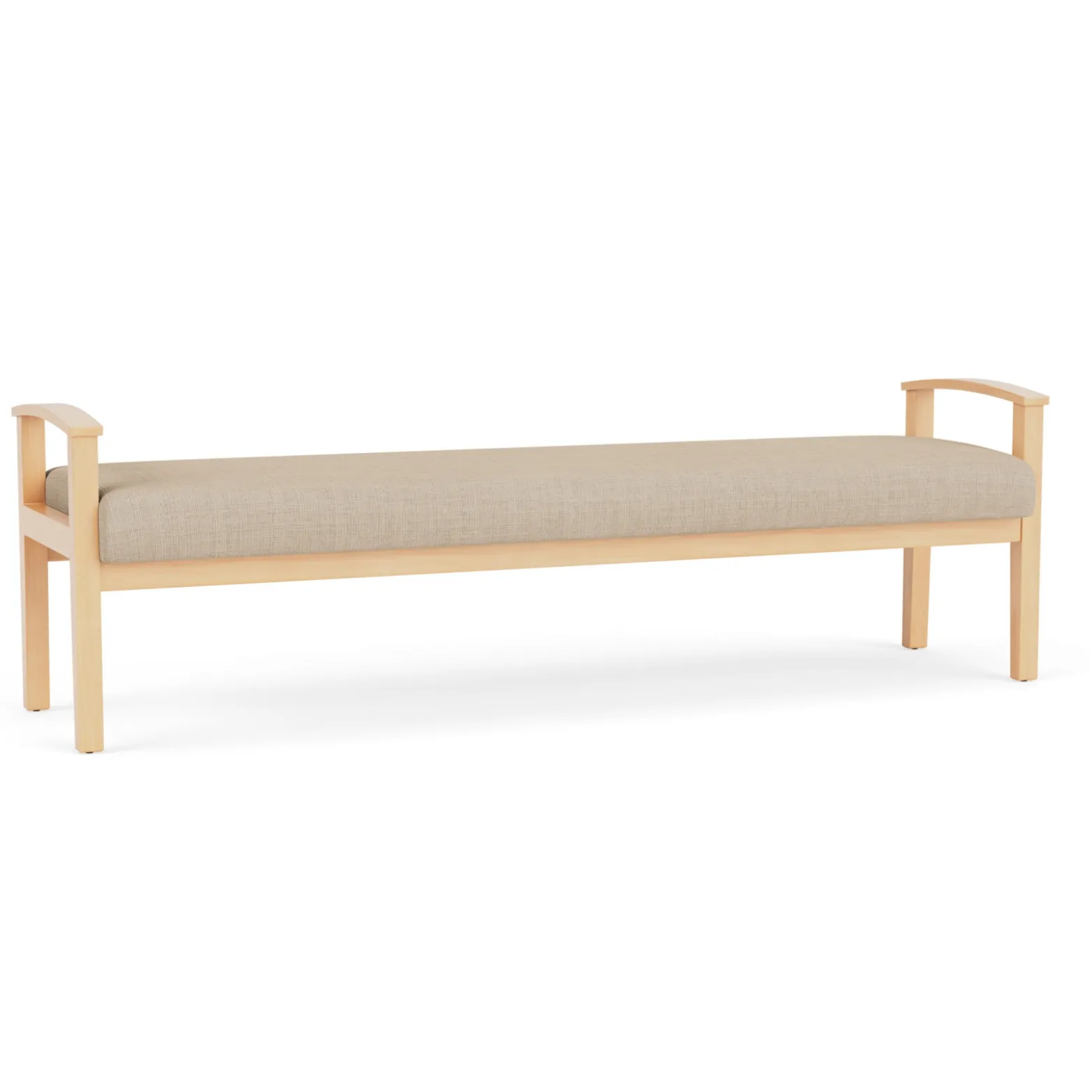 Mason Street Wood 3 Seat Bench in Premium Upholstery