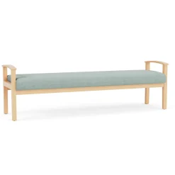 Mason Street Wood 3 Seat Bench in Premium Upholstery