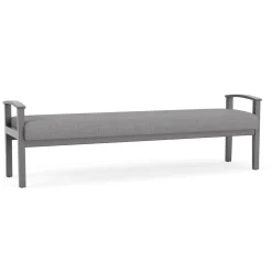 Mason Street Wood 3 Seat Bench in Premium Upholstery