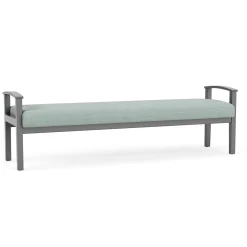 Mason Street Wood 3 Seat Bench in Premium Upholstery