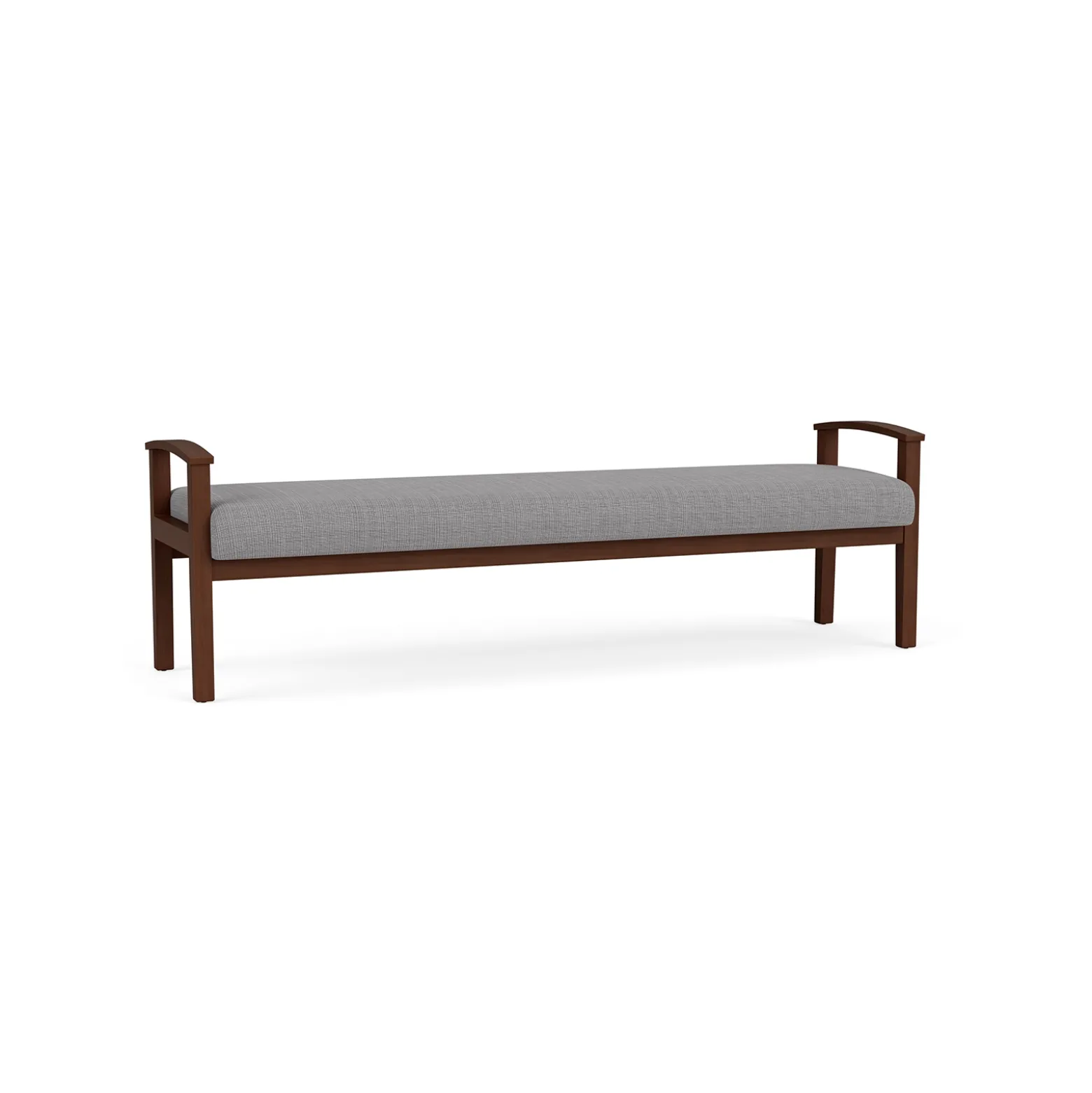 Mason Street Wood 3 Seat Bench in Premium Upholstery