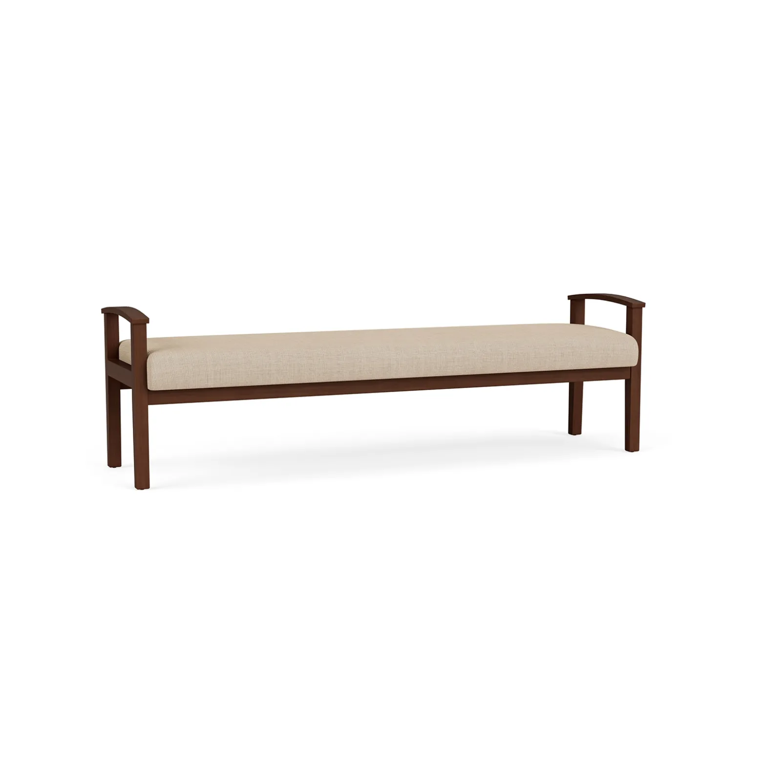 Mason Street Wood 3 Seat Bench in Premium Upholstery