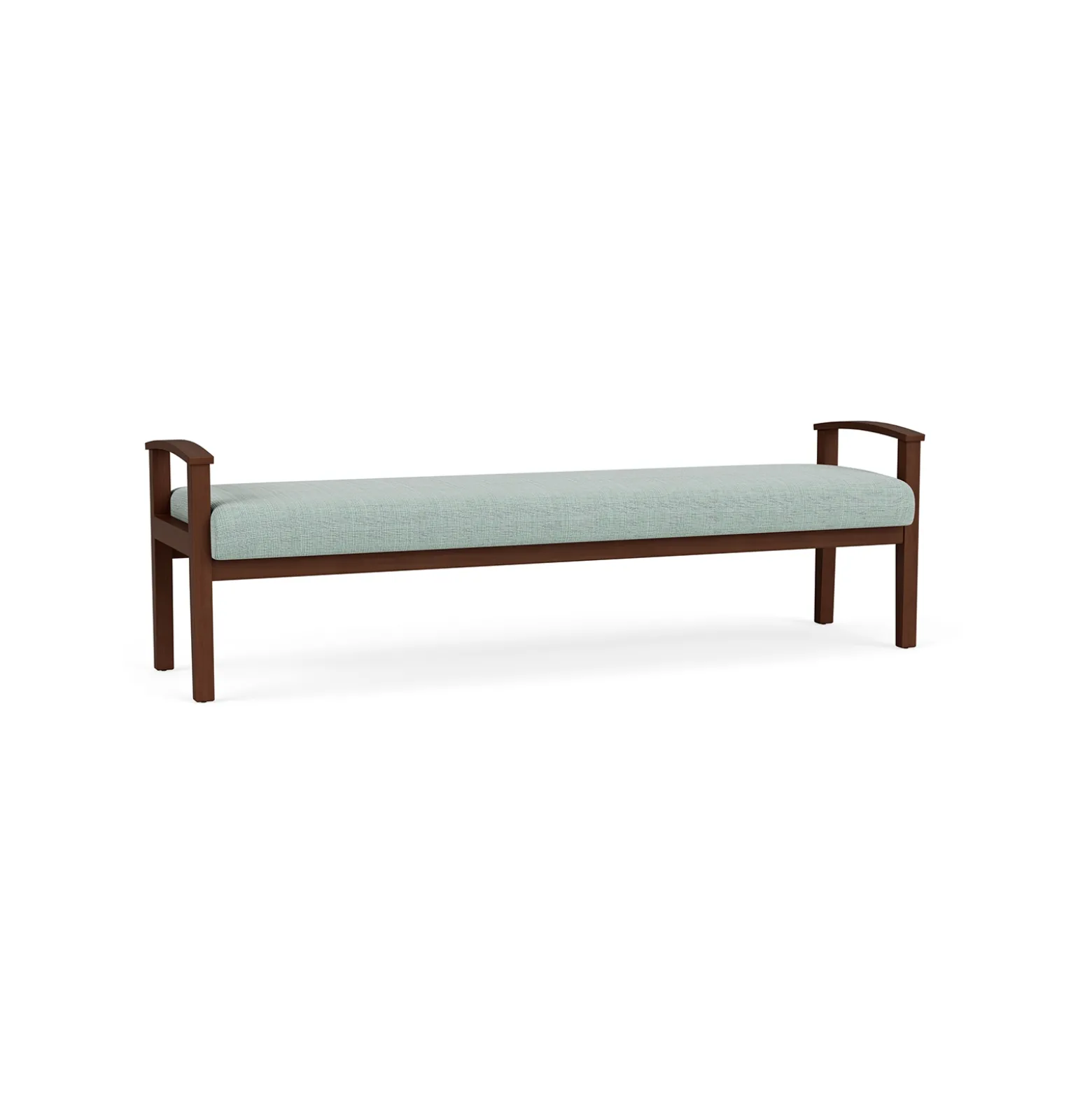Mason Street Wood 3 Seat Bench in Premium Upholstery