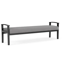 Mason Street Wood 3 Seat Bench in Premium Upholstery