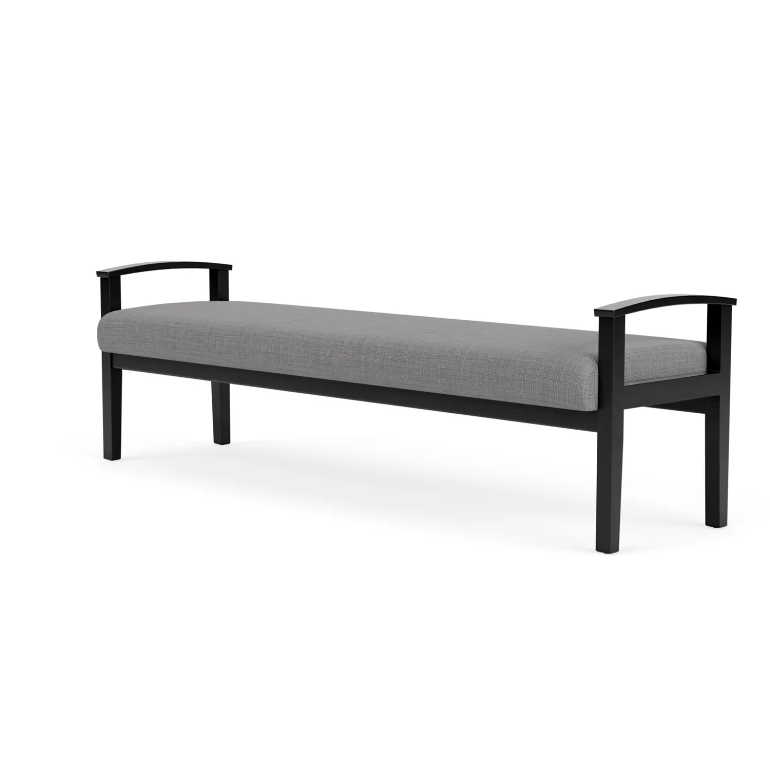 Mason Street Wood 3 Seat Bench in Premium Upholstery