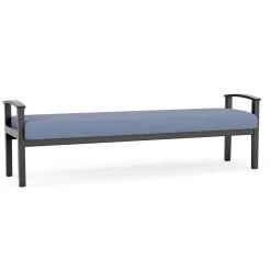 Mason Street Wood 3 Seat Bench in Premium Upholstery