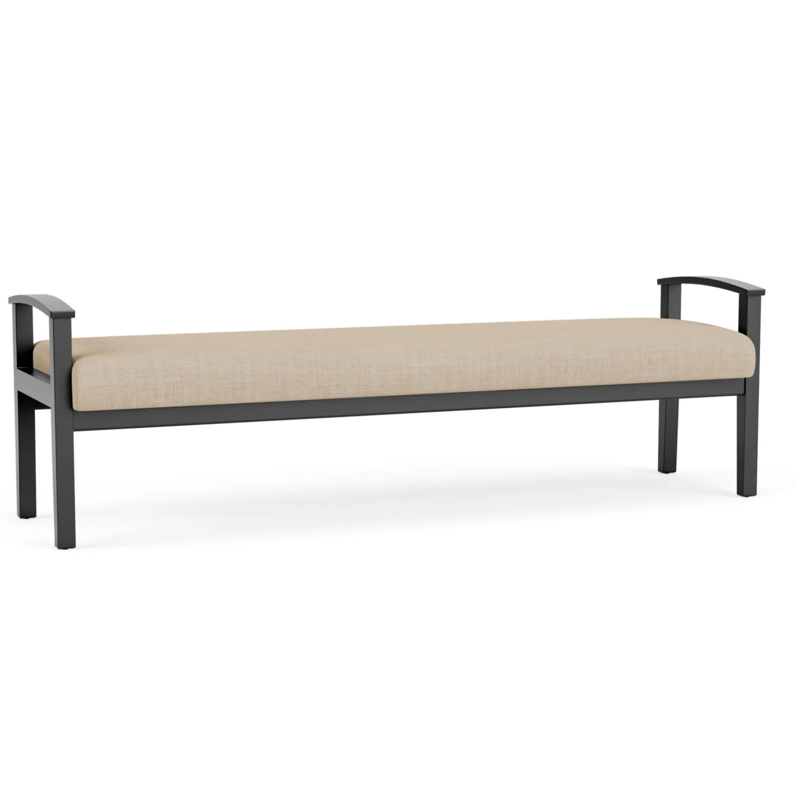 Mason Street Wood 3 Seat Bench in Premium Upholstery
