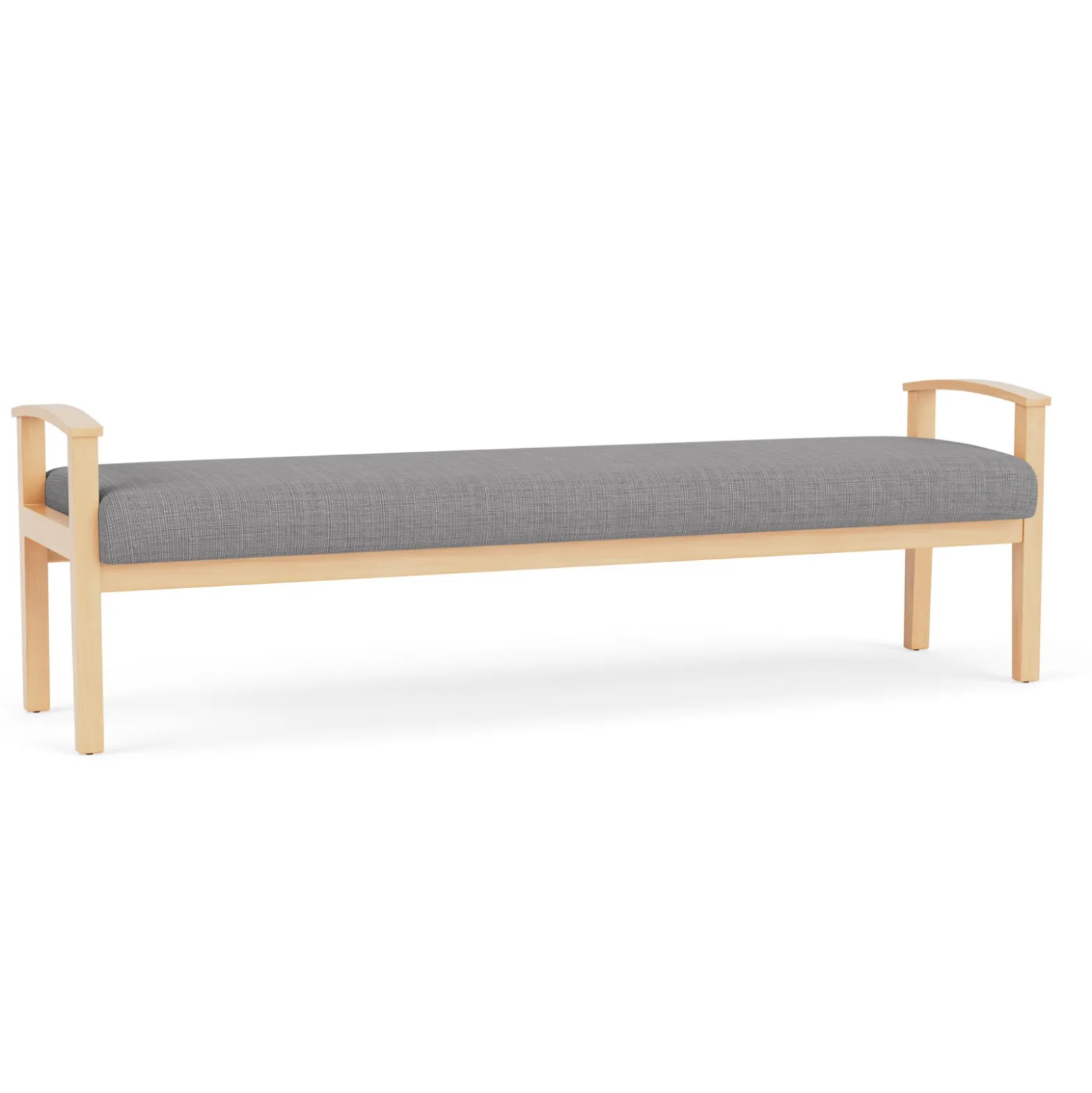 Mason Street Wood 3 Seat Bench in Premium Upholstery