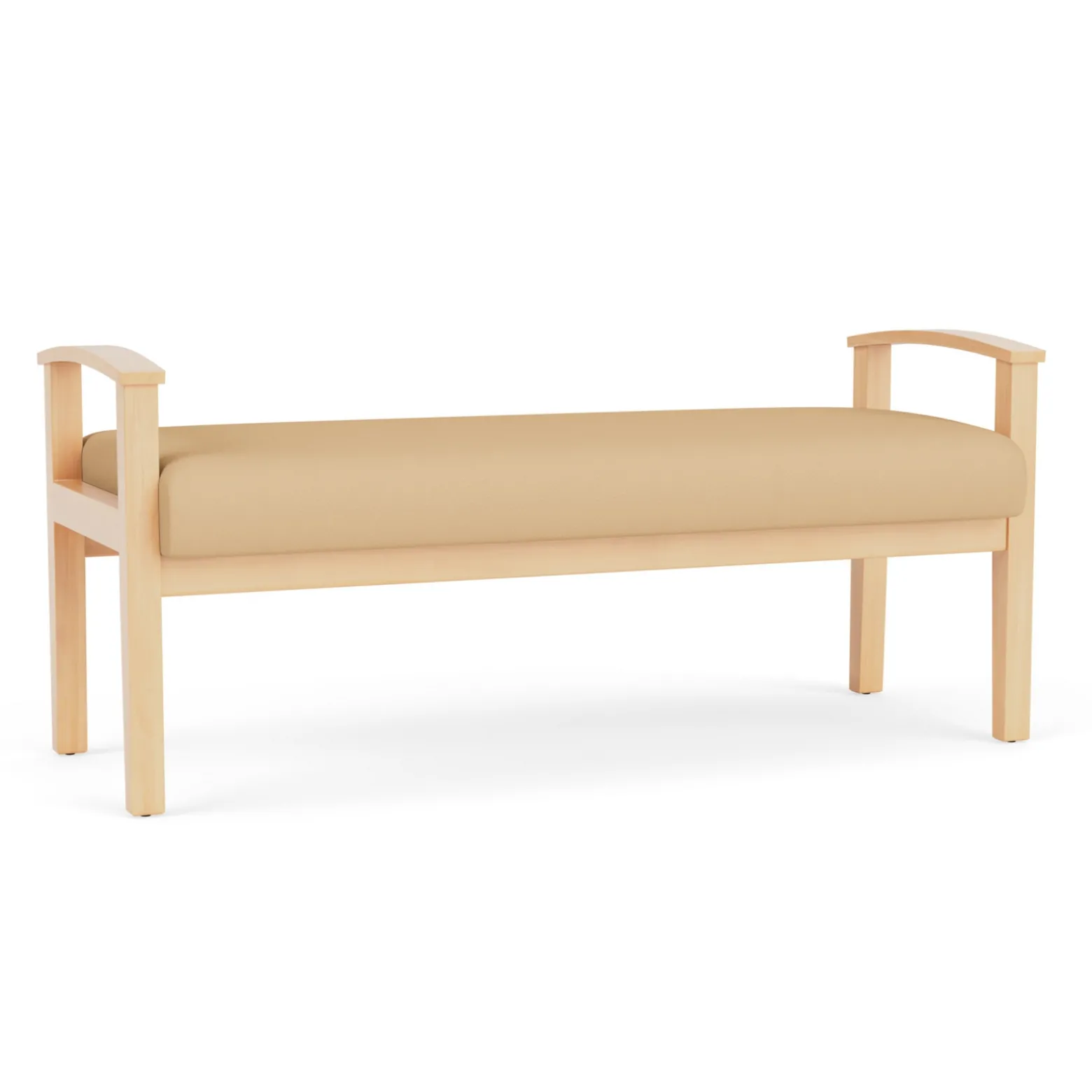 Mason Street Wood 2 Seat Bench in Standard Upholstery