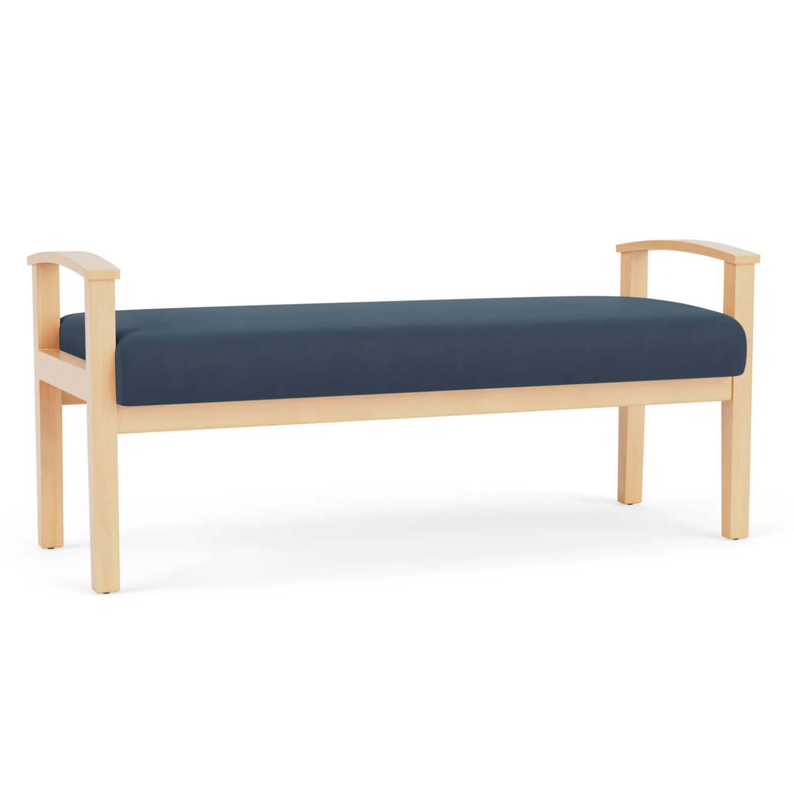 Mason Street Wood 2 Seat Bench in Standard Upholstery