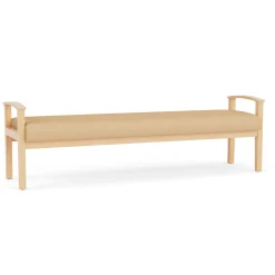 Mason Street Wood 3 Seat Bench in Standard Upholstery