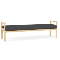 Mason Street Wood 3 Seat Bench in Standard Upholstery