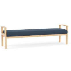 Mason Street Wood 3 Seat Bench in Standard Upholstery