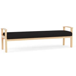 Mason Street Wood 3 Seat Bench in Standard Upholstery