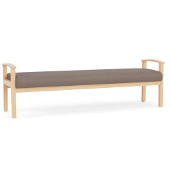 Mason Street Wood 3 Seat Bench in Standard Upholstery