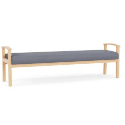 Mason Street Wood 3 Seat Bench in Standard Upholstery