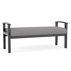 Mason Street Wood 2 Seat Bench in Premium Upholstery