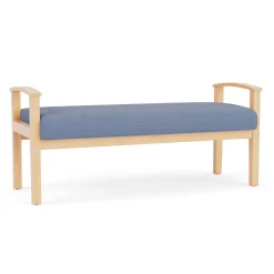 Mason Street Wood 2 Seat Bench in Premium Upholstery