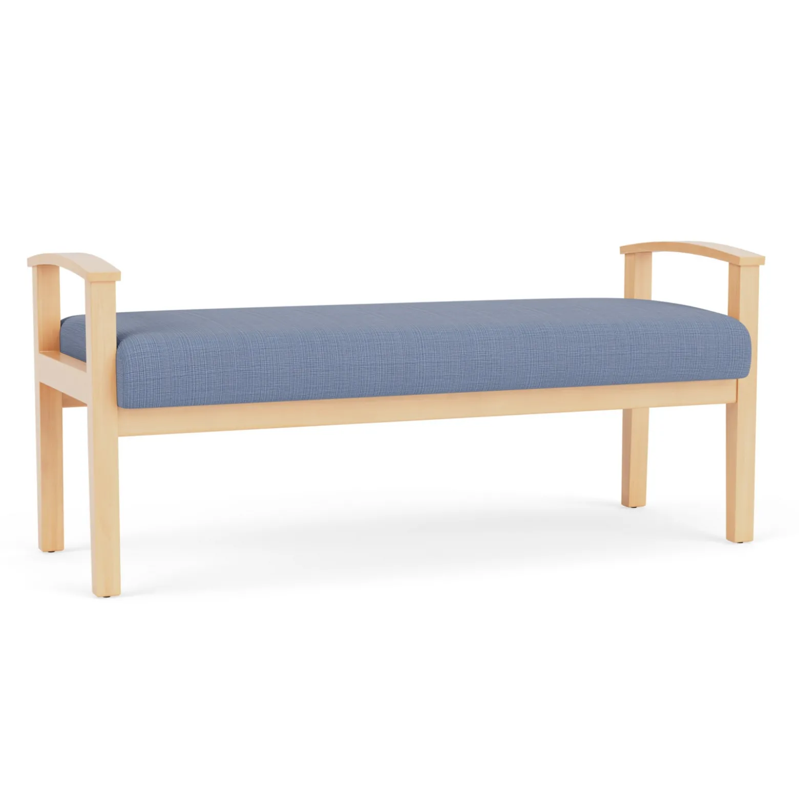 Mason Street Wood 2 Seat Bench in Premium Upholstery