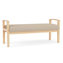 Mason Street Wood 2 Seat Bench in Premium Upholstery