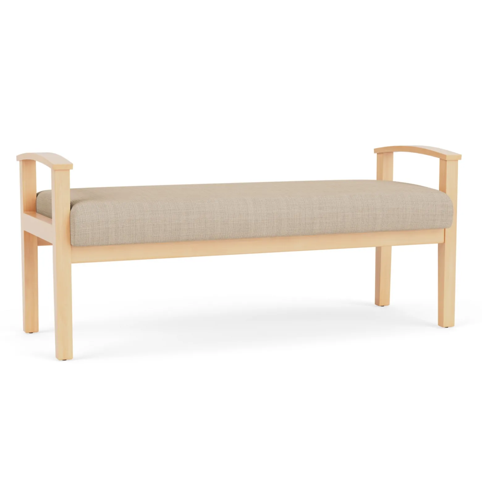 Mason Street Wood 2 Seat Bench in Premium Upholstery