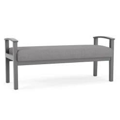Mason Street Wood 2 Seat Bench in Premium Upholstery