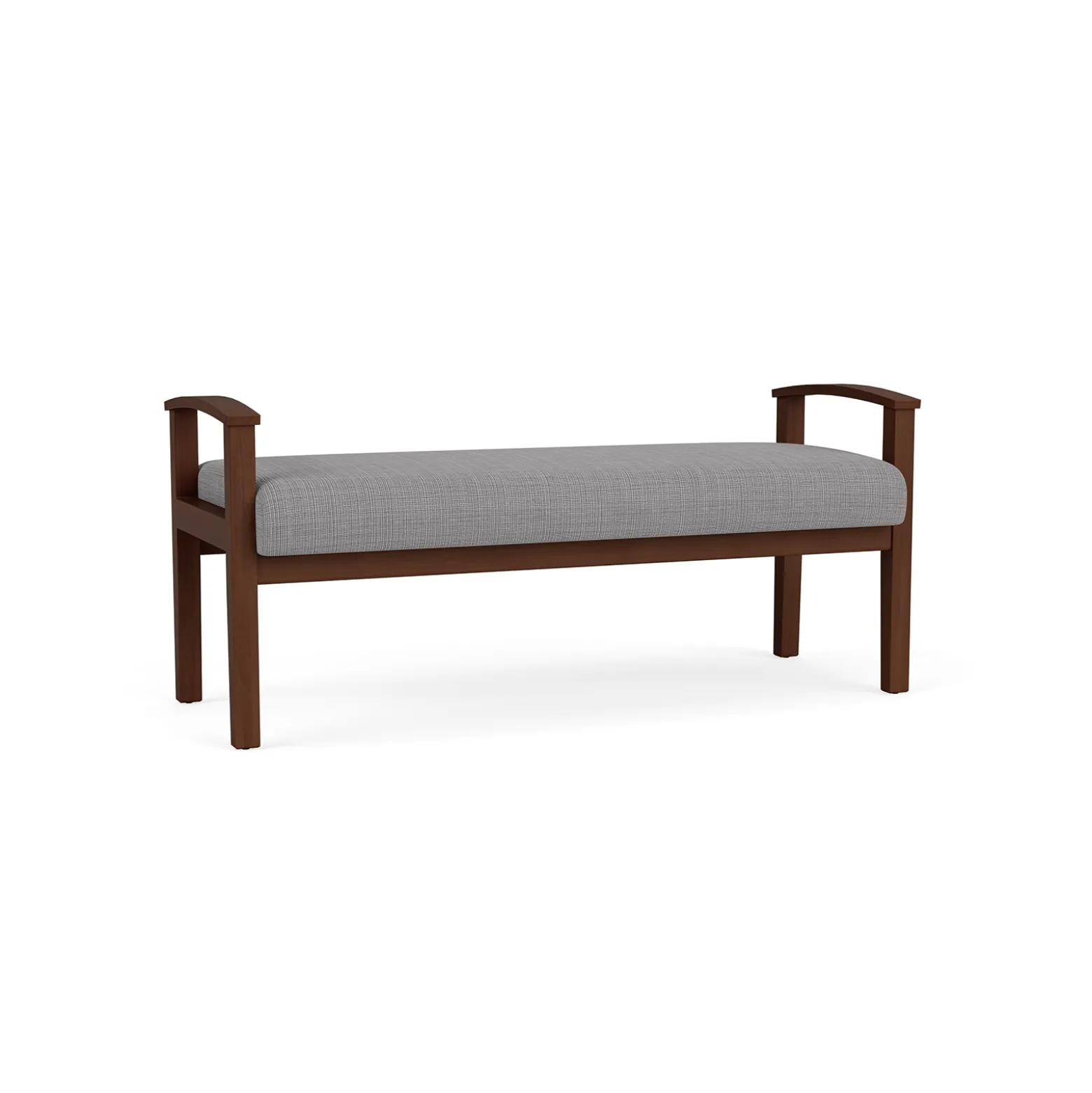 Mason Street Wood 2 Seat Bench in Premium Upholstery
