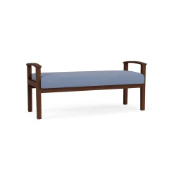 Mason Street Wood 2 Seat Bench in Premium Upholstery