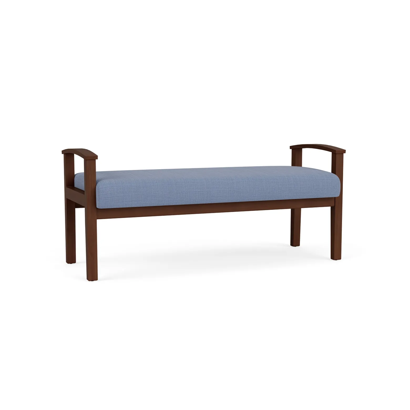 Mason Street Wood 2 Seat Bench in Premium Upholstery