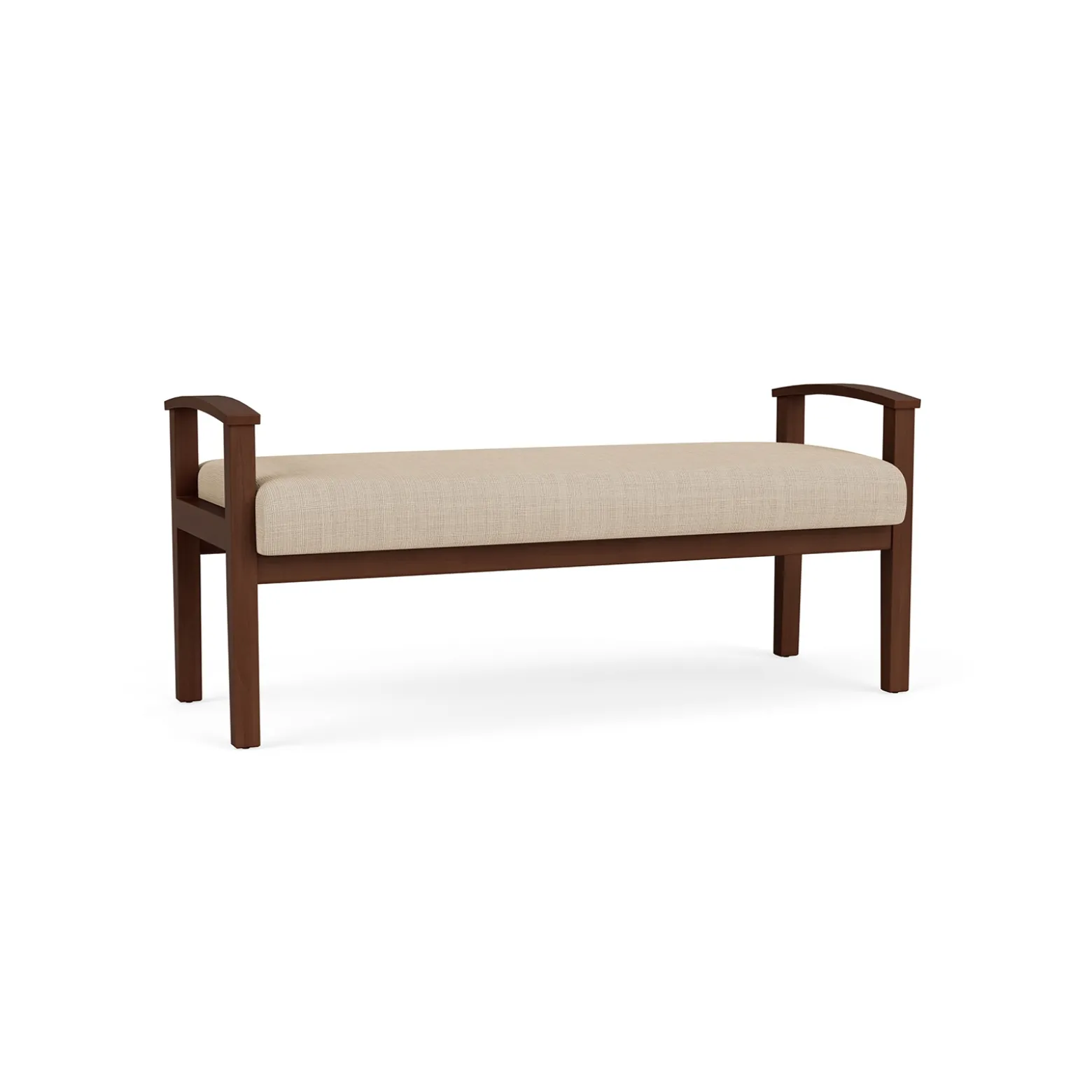 Mason Street Wood 2 Seat Bench in Premium Upholstery