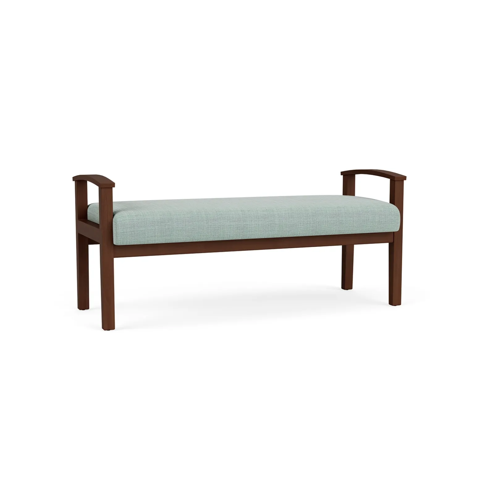 Mason Street Wood 2 Seat Bench in Premium Upholstery
