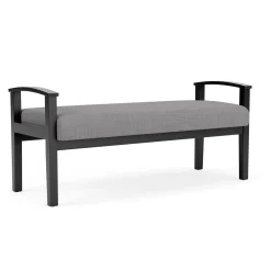 Mason Street Wood 2 Seat Bench in Premium Upholstery