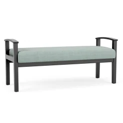 Mason Street Wood 2 Seat Bench in Premium Upholstery