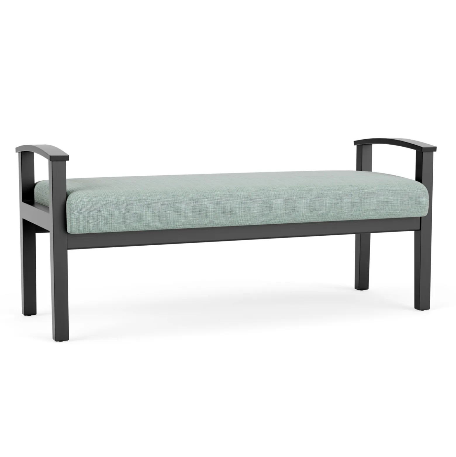 Mason Street Wood 2 Seat Bench in Premium Upholstery