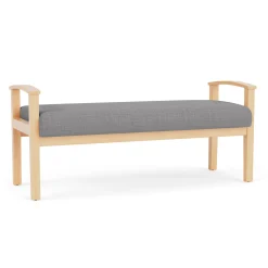 Mason Street Wood 2 Seat Bench in Premium Upholstery