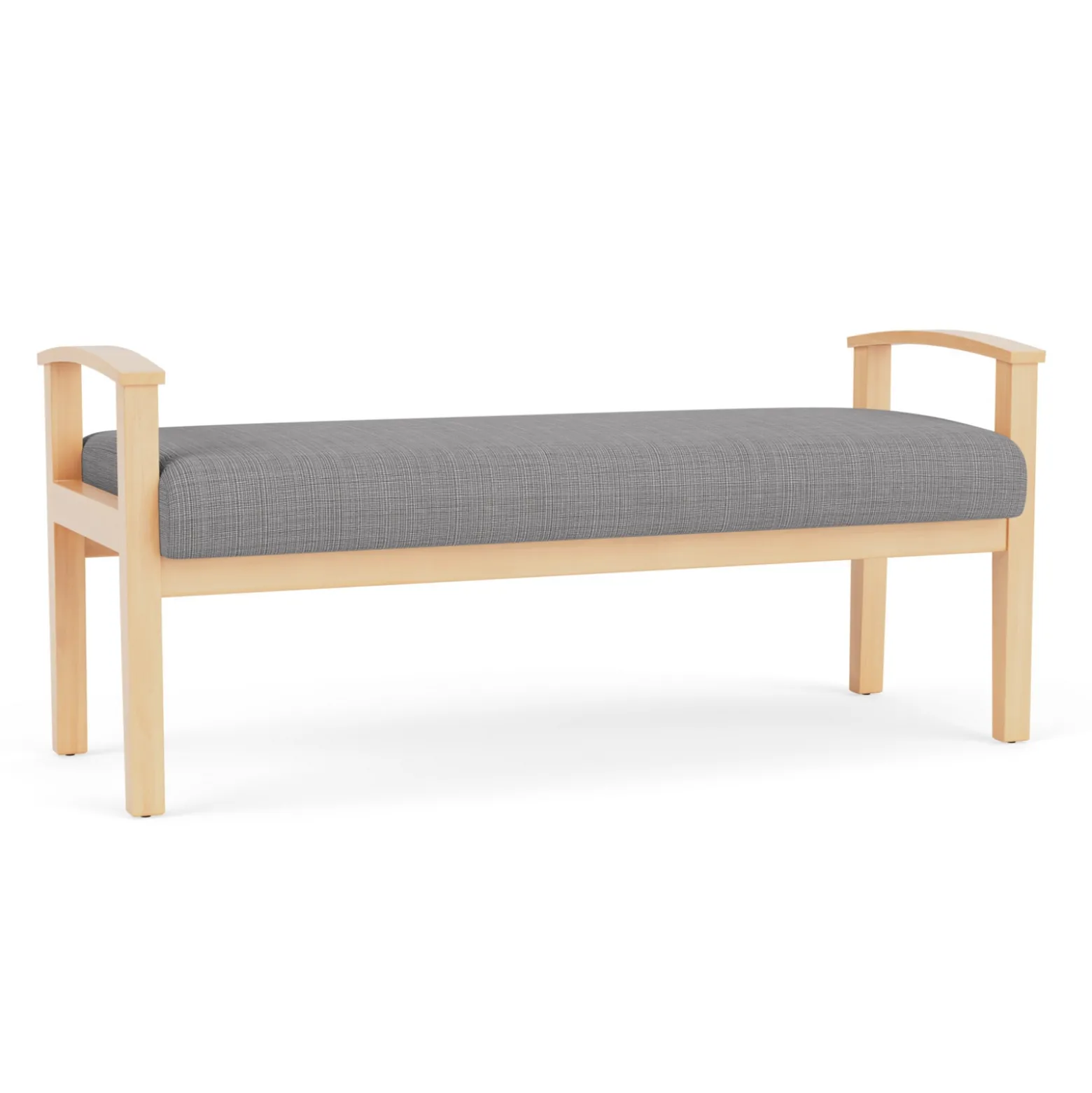 Mason Street Wood 2 Seat Bench in Premium Upholstery