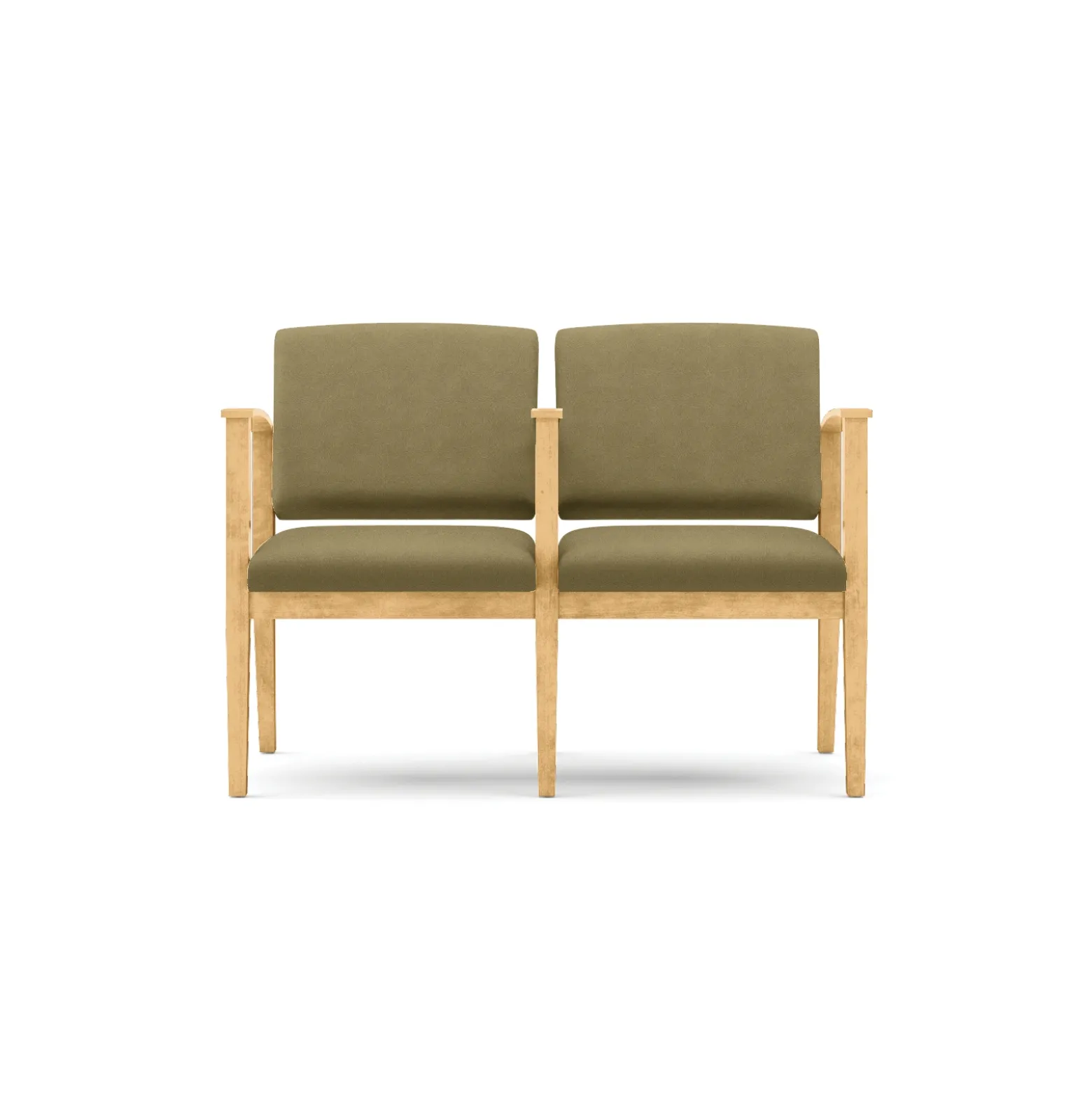 Mason Street Wood 2 Seat Sofa with Center Arm in Standard Upholstery