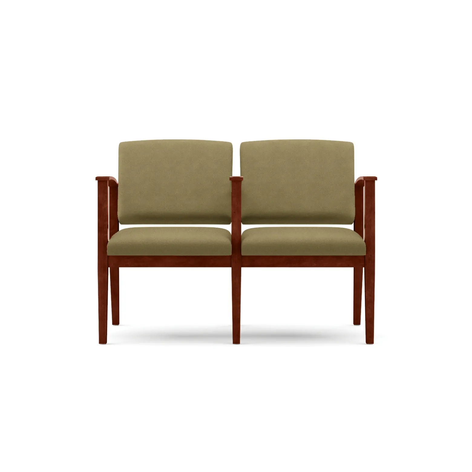 Mason Street Wood 2 Seat Sofa with Center Arm in Standard Upholstery