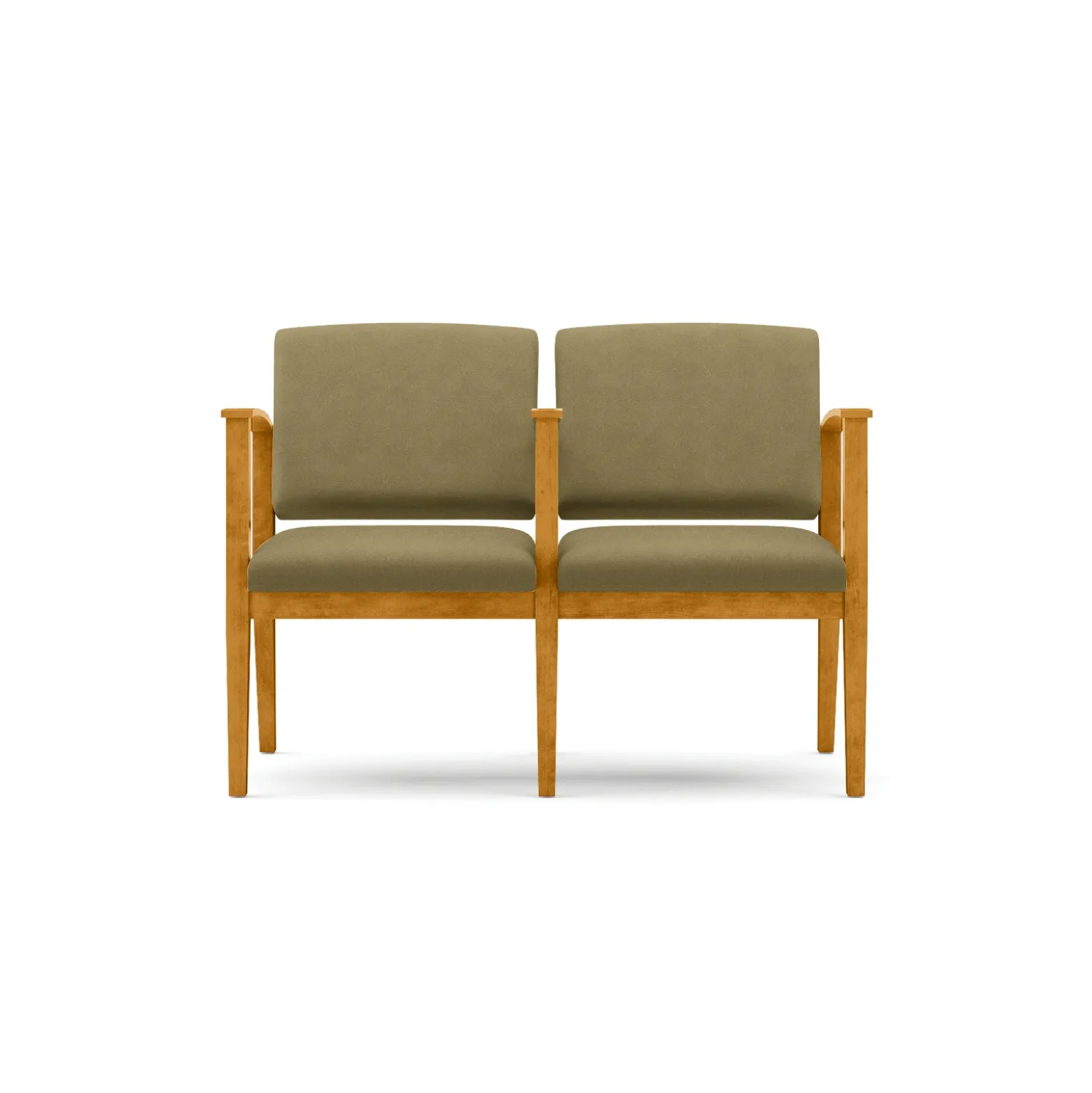 Mason Street Wood 2 Seat Sofa with Center Arm in Standard Upholstery