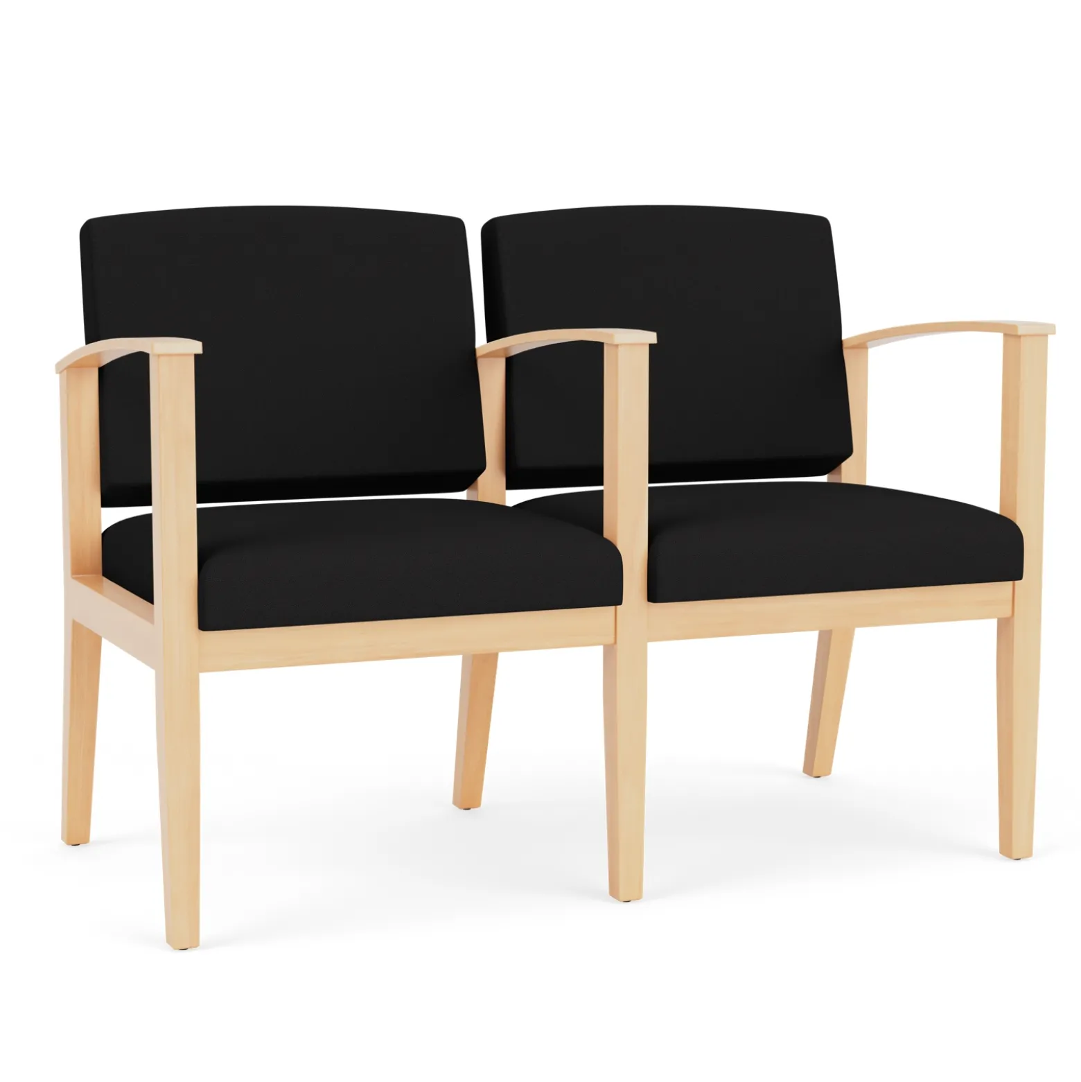 Mason Street Wood 2 Seat Sofa with Center Arm in Standard Upholstery