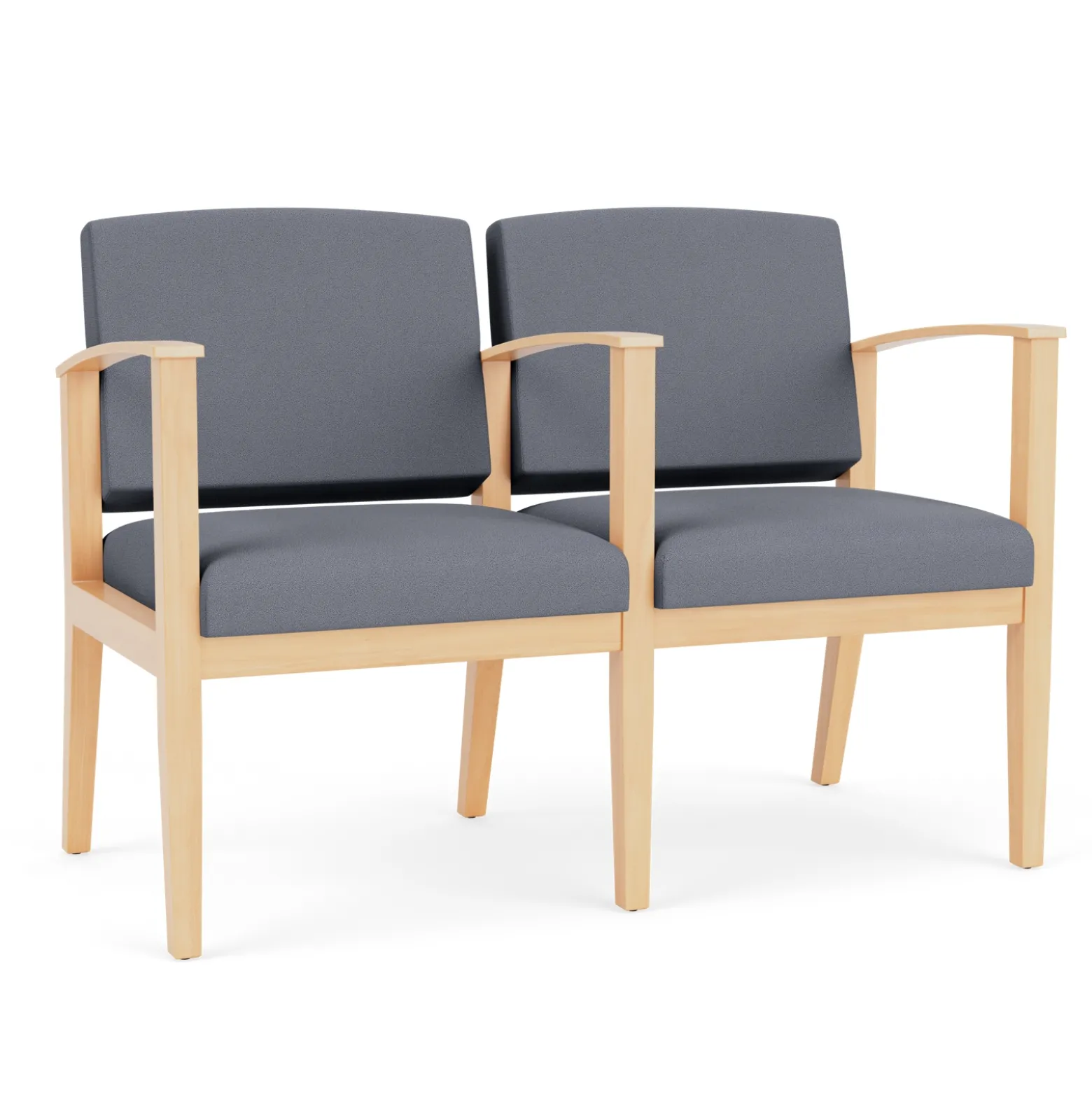 Mason Street Wood 2 Seat Sofa with Center Arm in Standard Upholstery
