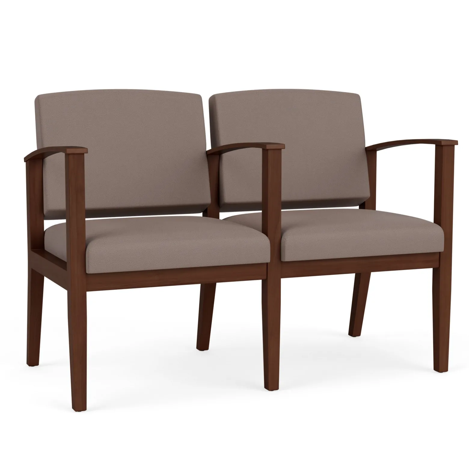 Mason Street Wood 2 Seat Sofa with Center Arm in Standard Upholstery