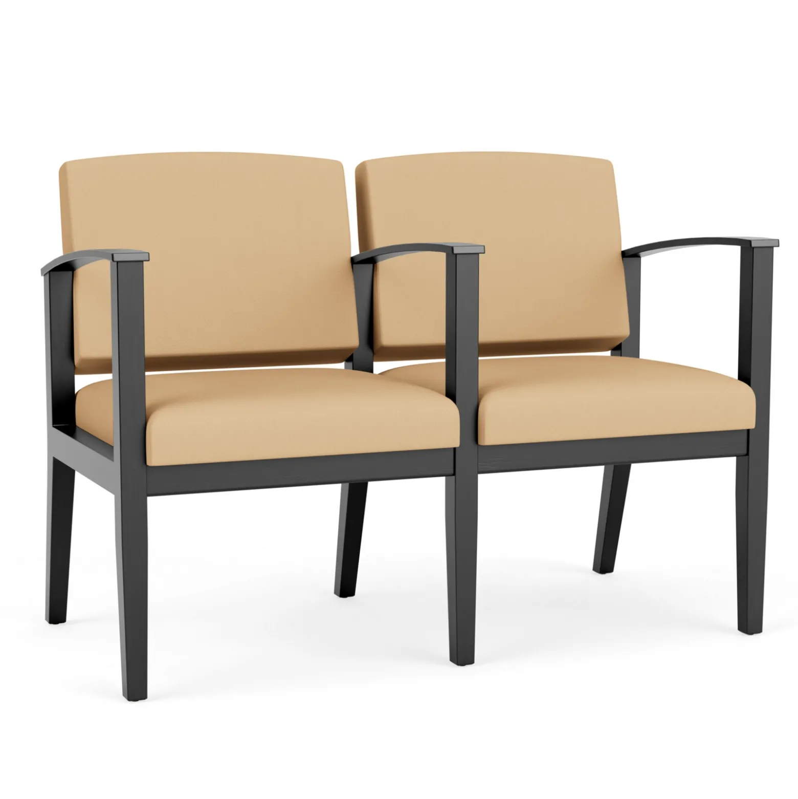 Mason Street Wood 2 Seat Sofa with Center Arm in Standard Upholstery