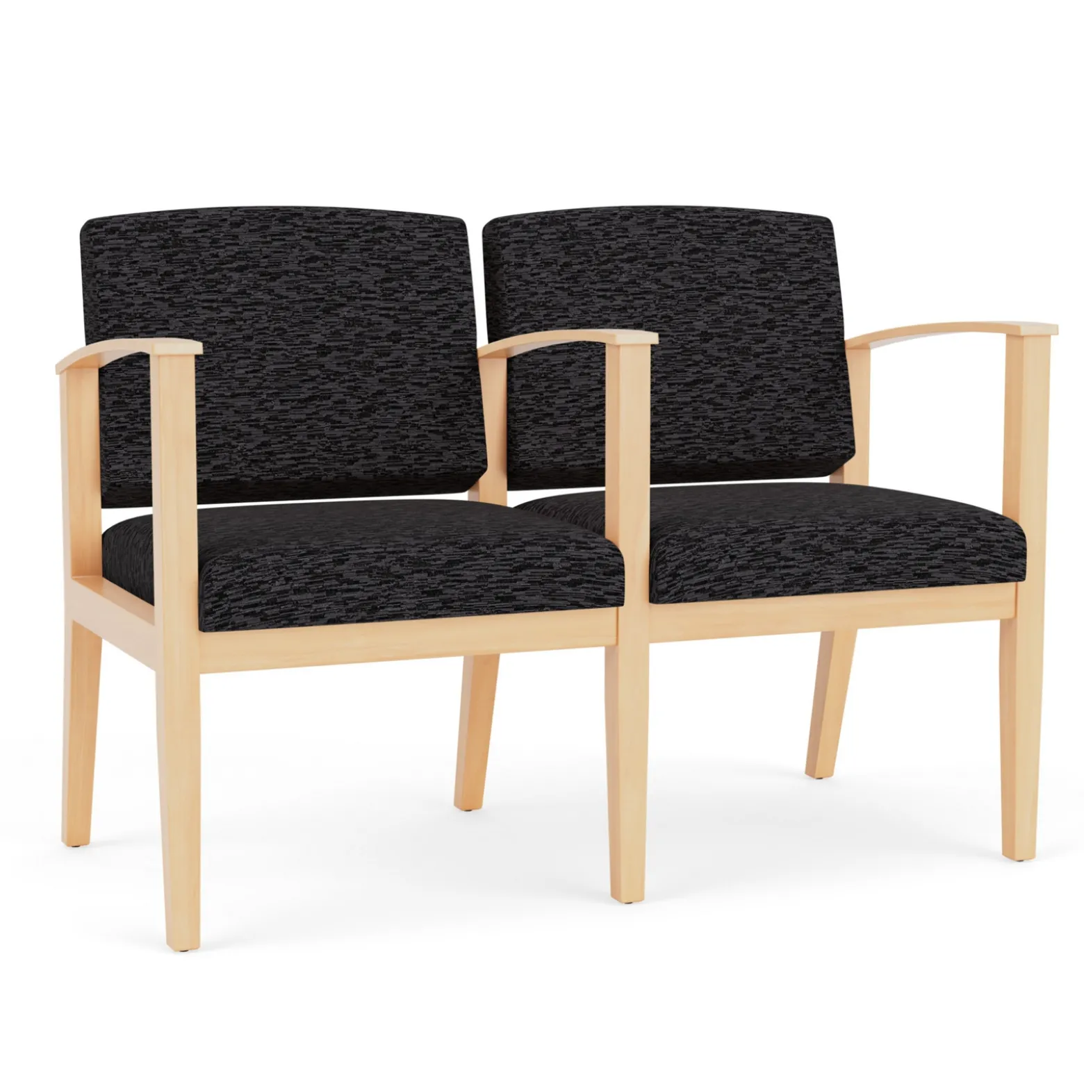 Mason Street Wood 2 Seat Sofa with Center Arm in Standard Upholstery